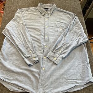 Chaps Oxford Mens 3XB Blue Long Sleeve Button Down Clean Ready To Wear